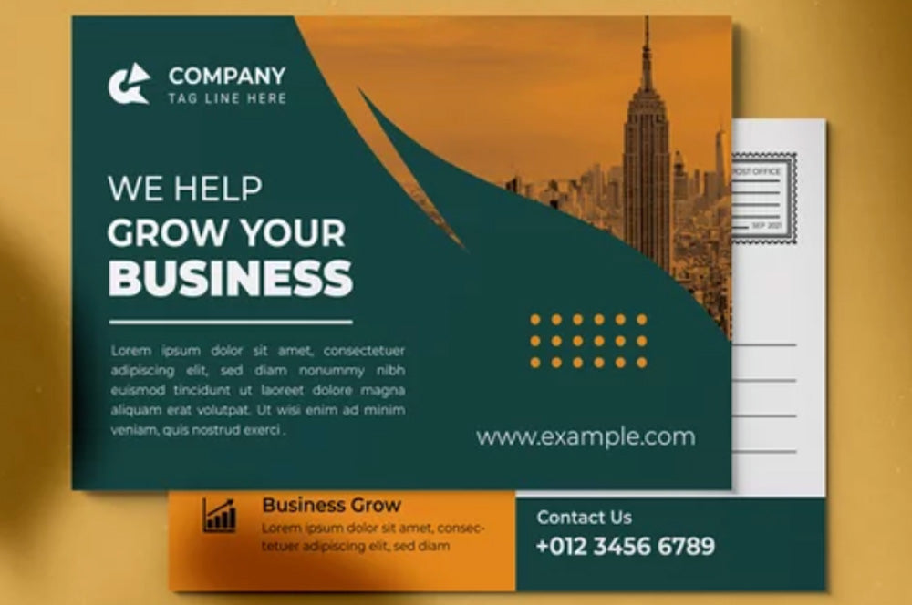 Business promotion postcards with vibrant full color