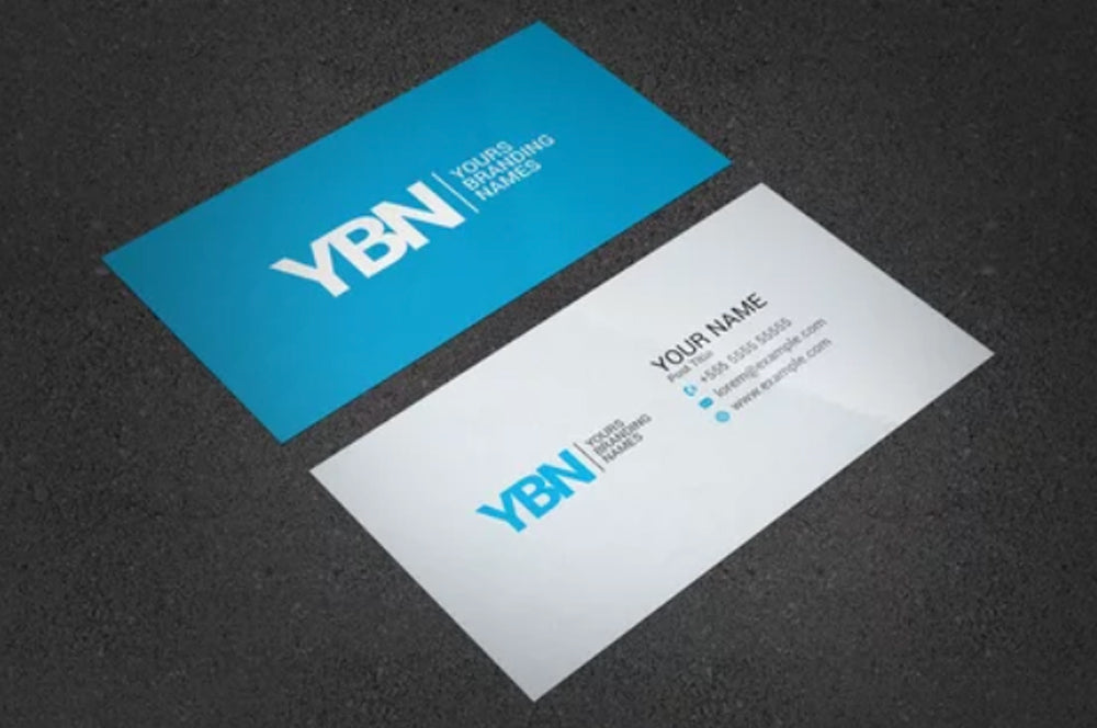 Custom UV-coated business card with vibrant colors and a smooth glossy surface.