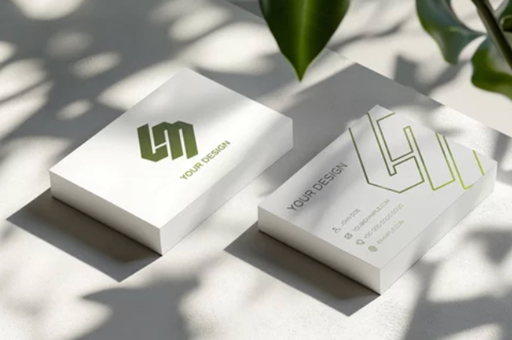 Durable UV-coated business card designed to resist wear and maintain a sleek finish.