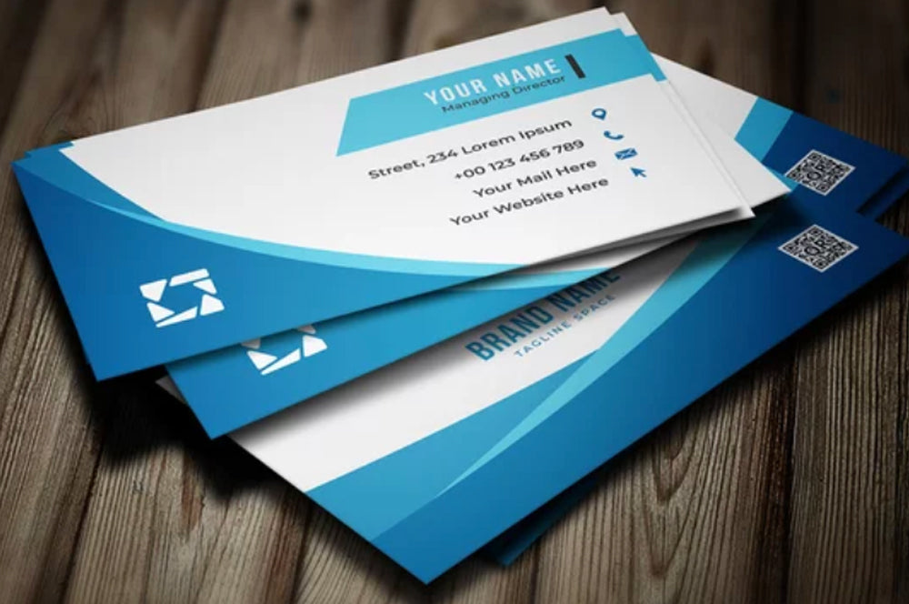 Glossy UV business card with a durable coating for extra shine and protection.