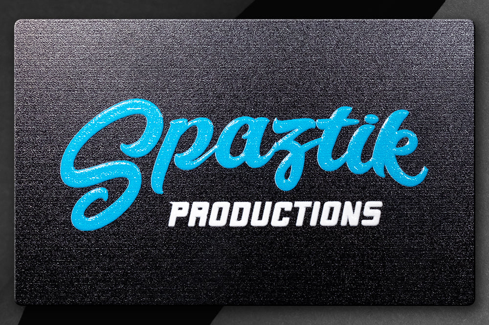 Premium aluminum business card with a bright, full-color design for standout branding.