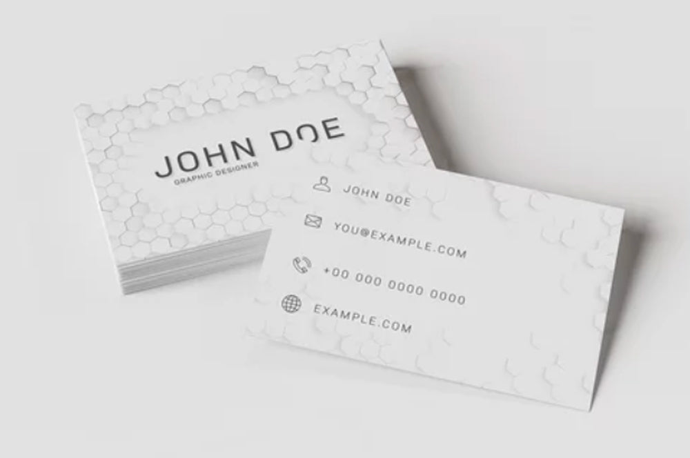 Ultra-glossy business card with a stunning shine that enhances color and detail.