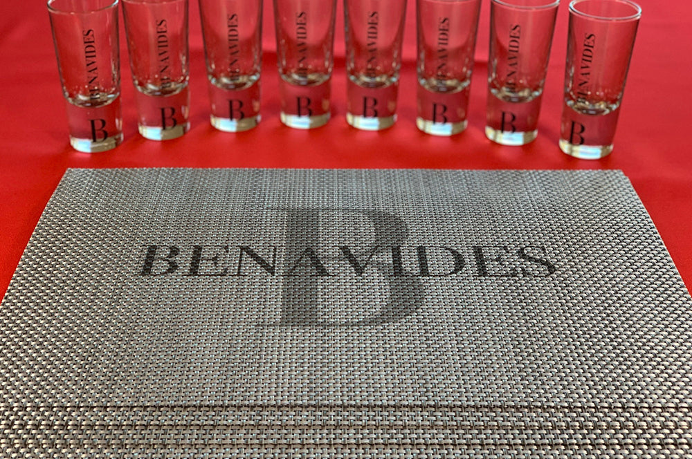 Washable custom-printed placemat for dining tables, designed for easy cleaning and long-lasting use.