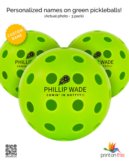 Personalized Green Pickleballs