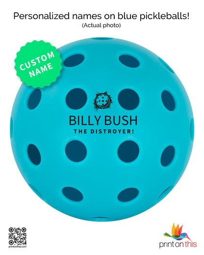 Personalized Light Blue Pickleballs