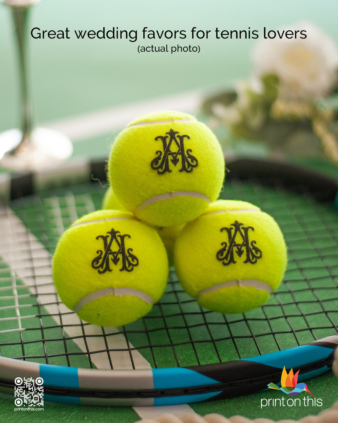 Personalized tennis balls with optional customized cans. No minimums! Corporate rush orders and fast shipping!