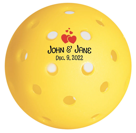 Pickleballs Wedding Favors and Gifts: Awesome Personalized Picklballs, UV printed (no decals) - Rush Orders & Fast Shipping!